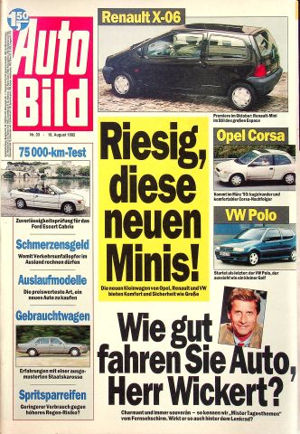 Deckblatt Auto Bild (33/1992)